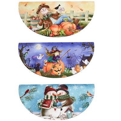Lakeside Interchangeable Seasonal Doormats - Welcome Mats - Set of 3 - Fall/Winter