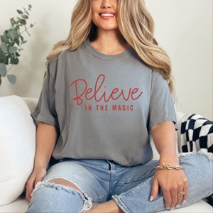 Simply Sage Market Believe In The Magic Garment Dyed Tee - S - Grey - 1 of 4