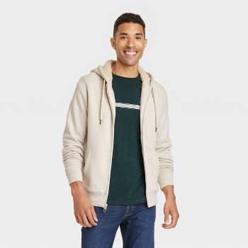 Men's High-Pile Fleece Lined Hooded Zip-Up Sweatshirt - Goodfellow & Co™
