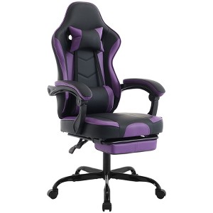 Racxily Gaming Chair, Ergonomic Computer Chair with Footrest and Massage Lumbar Support, Height Adjustable for Adults, 300lb Max - 1 of 4