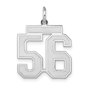 Black Bow Jewelry 14k White Gold, Jersey Collection, Medium Number 56 Pendant - 1 of 4