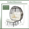 Costway 2 PCS Patio Wicker Lounge Basket Set Oversized Egg Chair with Soft Cushions - 3 of 4