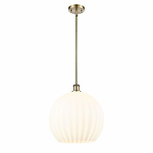 White Venetian - 1 Light Stem Hung Pendant In Modern Style-16.63 Inches Tall and 13.75 Inches Wide - 1 of 1