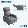 Recliner Chair for Adults, PU Leather Lazy Recliner Ergonomic Adjustable Single Sofa with Side Pocket,Wide Arms,Home Theater Seating for Living - 2 of 4
