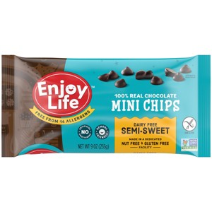 Enjoy Life Semi-Sweet Gluten Free Dairy Free Vegan Mini Chocolate Chips - 9oz - 1 of 4