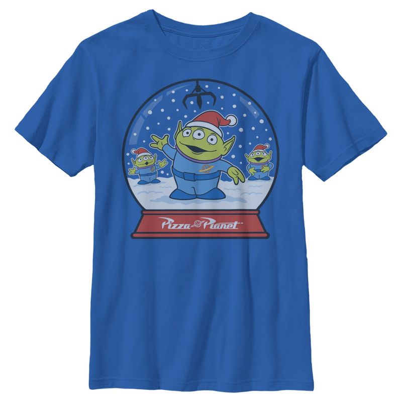 Boy's Toy Story Christmas Alien Snow Globe T-Shirt, 1 of 5