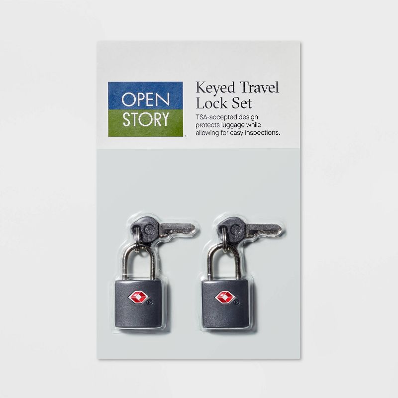 2pk Key Luggage Lock Gray - Open Story&#8482;, 4 of 5