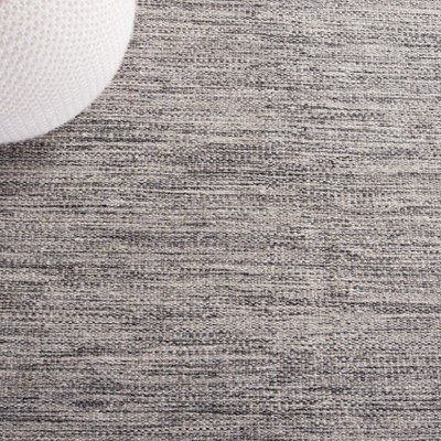 Handmade Dark Grey and Beige Wool Geometric Area Rug
