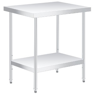 Stainless Steel Workbench, Commercial Kitchen Workbench with Adjustable Bottom Shelf, Suitable for Restaurants, Hotels, Garages, Indoors and Outdoors - 1 of 4
