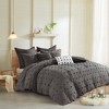 Elegant Solid Cotton Jacquard Comforter Set, All Season Home Textile fits Lux Bedroom Decor - 3 of 4