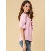 INSPIRE CHIC Women's Ruffle V Neck Puff Sleeve Summer Casual Chiffon Peasant Top - 4 of 4