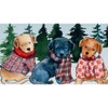 Olivia's Home Puppies in Plaid Holiday – Indoor Doormat Accent Mat, 22" x 32", Cozy Winter Entry Mat - 2 of 3