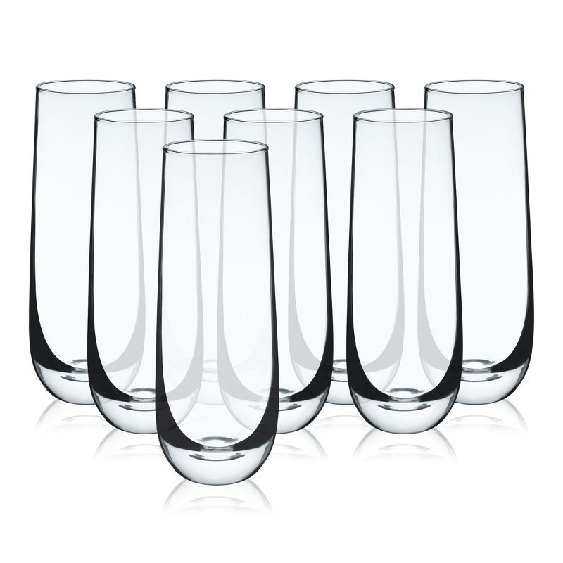 True Stemless Champagne Flutes Glasses, Stemless Mimosa Glasses, Wine Flutes Glass 9oz Set of 8, 3 of 8