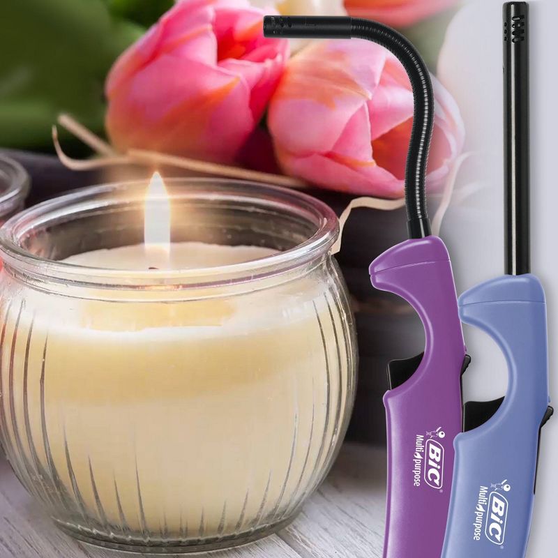 2pk Combo Candle Edition Multi-Purpose and Flex Wand Lighter Blue/Purple - BiC, 5 of 13