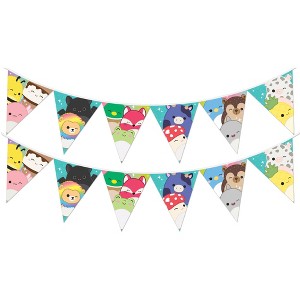 Treasures Gifted Squishmallows Pennant Banners - Pre-strung Triangle Pennant Banners - Squishmallows Birthday Party Decorations - 1 of 4