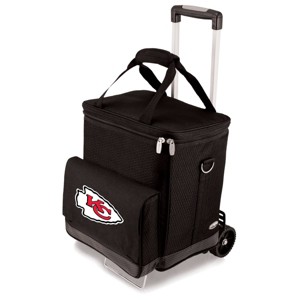 NFL Kansas City Chiefs Cellar Six Bottle Wine Carrier and Cooler Tote with Trolley - 1 of 4
