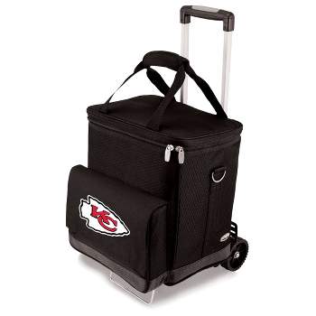 NFL Kansas City Chiefs Cellar Six Bottle Wine Carrier and Cooler Tote with Trolley