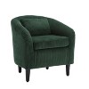 CAVINAS Mid-Century Modern Accent Barrel Chair with Corduroy Upholstery and Wooden Legs, Comfy Single Armchair with Thick Cushions and Pillow - 3 of 4