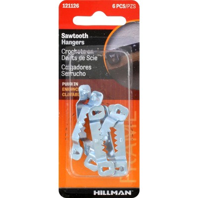 Hillman AnchorWire Steel Zinc Silver Push Pin Self-Leveling Hanger 6 pk (Case of 10)