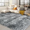 Coolmee Washable Area Rug for Living Room Distressed Vintage Soft Boho Floral Rug Non Slip Accent Carpet for Home Office - 2 of 4