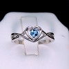 Christine Engagement Ring Promise Heart For Women Silver Cz Ginger Lyne Collection - 2 of 4