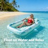 Jasonwell 4-in-1 Inflatable Tanning Pool Lounger, 70"x46" Sunbathing Raft with Pillow, Cyan White, Large Float for Adults - 2 of 4