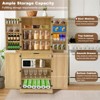 Kitchen Pantry Cabinet, Farmhouse Storage Cabinet with 8 Door Shelves and 1 Drawer - 3 of 4