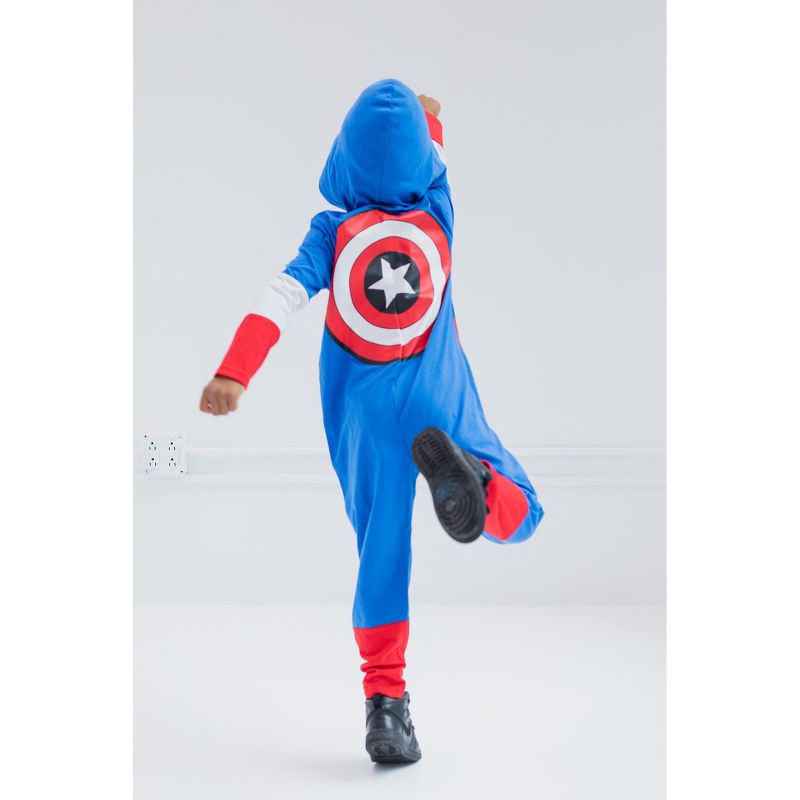 Marvel Avengers Captain America Zip Up Cosplay Coverall Toddler, 4 of 11