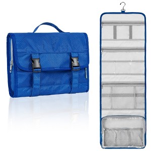 PAVILIA Travel Hanging Toiletry Bag Women Men, Large Capacity Makeup Kit, Waterproof Cosmetic Storage Organizer Case - 1 of 4