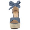 Allegra K Women's Espadrilles Tie Up Ankle Strap Wedges Sandals - 2 of 4