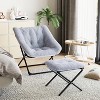 Coucheta XXL Faux Fur Foldable Lounge Chair - Oversized Comfy Chair with Steel Frame, Plush Accent Chair for Bedroom & Dorm (32") - 2 of 4