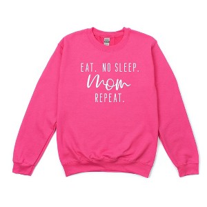 Simply Sage Market Women's Graphic Sweatshirt Eat. No Sleep. Mom Repeat - 1 of 3