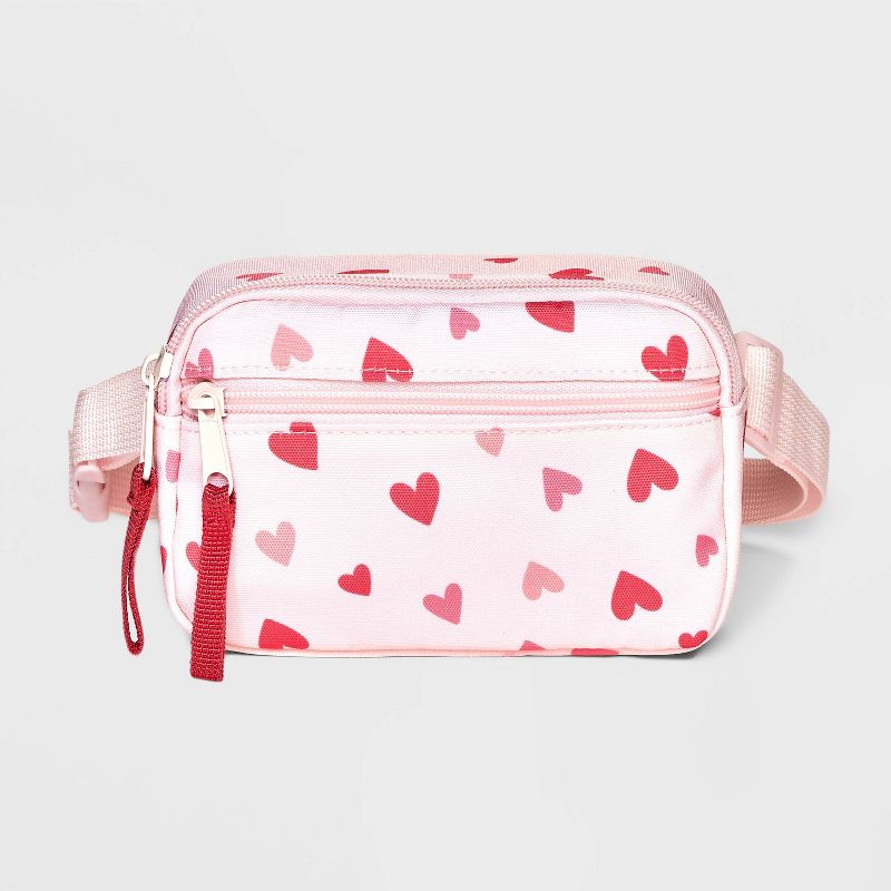 Girls&#39; Heart Fanny Pack - Cat &#38; Jack&#8482; Pink, 1 of 12