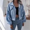 Coolmee Women's Cropped Shacket Fashion Button Down Corduroy Shacket Jackets Casual Long Sleeve Crop Jackets Tops - 2 of 4