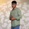 Campus Sutra Men Men's Olive Green Solid Utility Shirt - 3 of 4