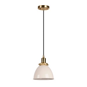 Hudson and Canal 8" Wide Pendant with Metal Shade - 1 of 4