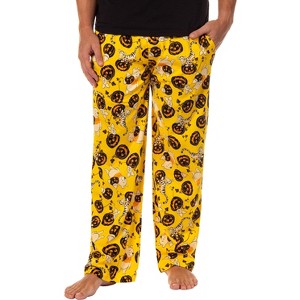Disney Men's Winnie The Pooh and Friends Jack-O-Lantern Lounge Pajama Pants - 1 of 4