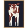 Kate & Laurel All Things Decor 18"x24" Sylvie Farm Cow Framed Canvas by Hannah Beisang Natural - 2 of 4