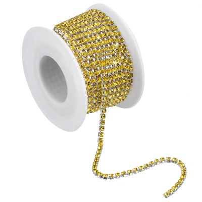 Unique Bargains Bags Clothing Decoration Crystal Rhinestone Sew on Close Claw Chain Trim