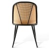 Rattan Dining Chair Set of 4/8,Upholstered Boucle Dining Chair with "V" Back,Kitchen Dining Chair for Dining Room Farmhause -Tanpinhause - 3 of 4