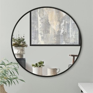 Americanflat - 31x31 Framed Black Round Mirror Circle Mirror for Bathroom, Bedroom, Entryway, Living Room - 1 of 4