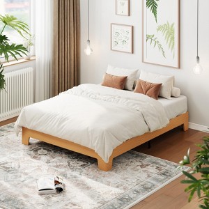 Wood Slat Support, No Box Spring Needed, Noise-Free Design, Minimalist Bedroom Furniture - 1 of 4