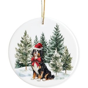 Lomsoe Dogs Ornament Dogs Lovers Christmas Xmas Ornaments Decor Funny Christmas Hanging Ceramic Ornament - 1 of 4