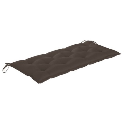 47.2" Taupe Cushion Solid Acacia Wood Patio Bench