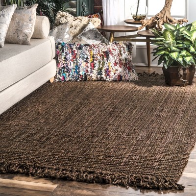 Handmade Chocolate Brown Jute 5' x 7'6" Area Rug