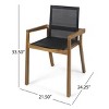 Outdoor Patio Dining Chair Set of 2,Armrest Dining Chair with Mesh Seating and Acacia Wood Legs for Garden,Poolside-Tanpinhause - 4 of 4