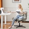 FONTOI Task and Office Chairs, Office Chair with Cross-Leg and Adjustable Height, Armless Swivel for Home Office, Brown, 26.3"*36.8"*26.7" - 3 of 4