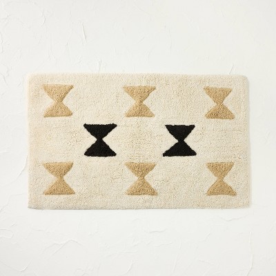 18"x30" Novelty Bath Rug Black/White - Opalhouse™ designed with Jungalow™: Cotton, Tufted, Machine Washable, No Backing