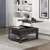 Living Room Coffee Table Storage Drawer Lift Top Open Shelves Charcoal Finish New Style Durable Wooden - 2 of 4