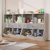 GustoWave Kids Bookshelf and Toy Storage,4-Cubby Book Shelf for Kids Rooms Decor,3-Tier Woodn Toy Organizer with Bookcase,White - 4 of 4